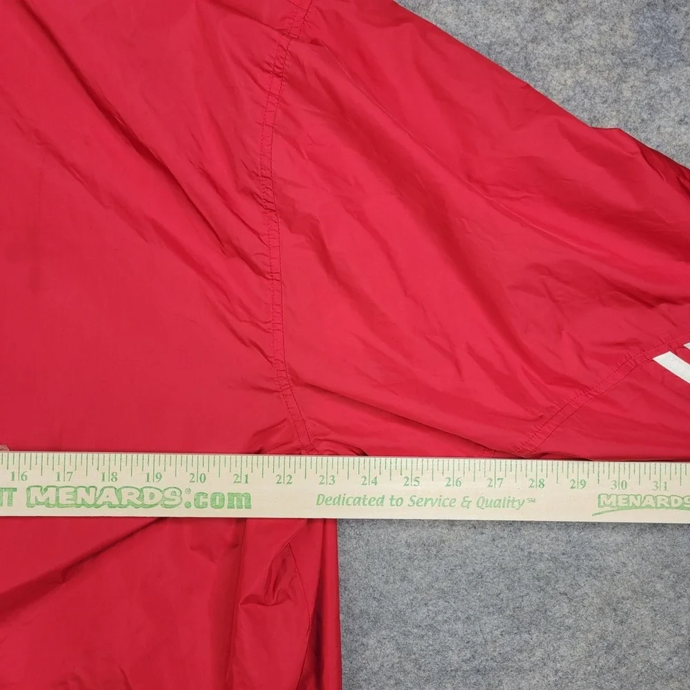 Vintage Adidas Jacket Mens Large Red Full Zip Track 3 Stripes‎ Windbreaker 2000s